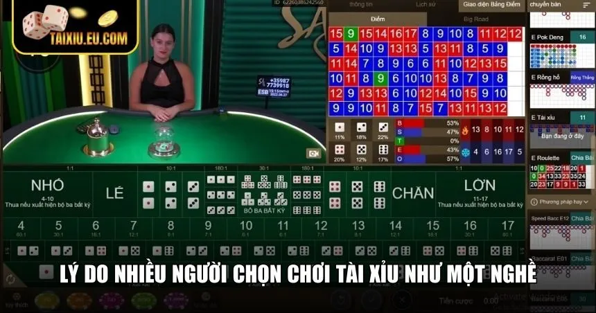 Ưu điểm của việc sống bằng nghề chơi tài xỉu